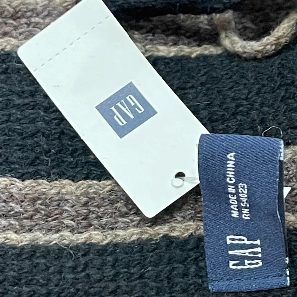 GAP Scarf Fringe Striped‎ Wool Blend Fringe 66